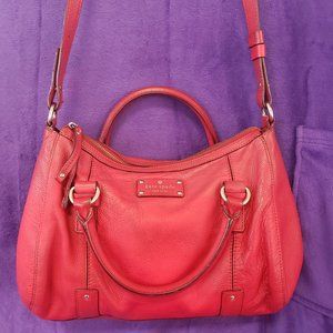 KATE SPADE RED LEATHER SATCHEL purse xBODY
